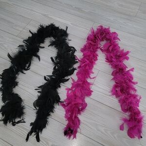 Feather Boa Set - Black and Pink